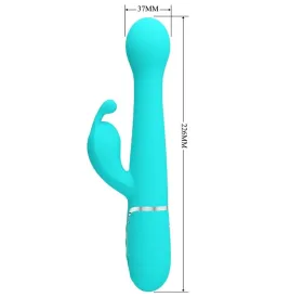 PRETTY LOVE - DEJON RABBIT VIBRATOR 3 IN 1 MULTIFUNCTION AQUA GREEN