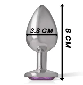 INTENSE - ALUMINUM METAL ANAL PLUG WITH VIOLET CRYSTAL SIZE M