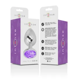 INTENSE - PLUG ANAL EN MÉTAL ALUMINIUM AVEC CRISTAL VIOLET TAILLE M