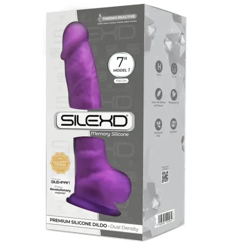 SILEXD - MODEL 1 REALISTIC PENIS PREMIUM SILEXPAN SILICONE VIOLET 17.5 CM