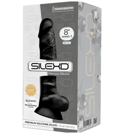 SILEXD - MODEL 1 REALISTIC PENIS PREMIUM SILEXPAN SILICONE BLACK 20 CM