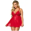 SUBBLIME - BABYDOLL MIT BOGEN UND BLUMENSPITZEN ROT L - XL SUBBLIME - BABYDOLL MIT BOGEN UND BLUMENSPITZEN ROT L - XL