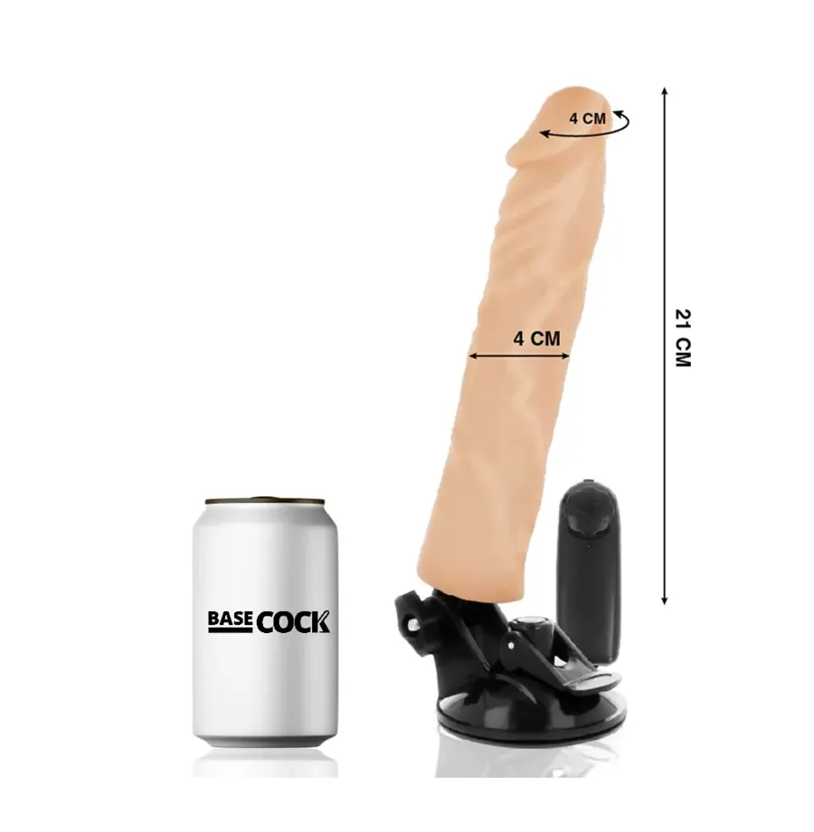 BASECOCK - VIBRADOR REALÍSTICO CONTROL REMOTO NATURAL 21 CM -O- 4 CM BASECOCK - VIBRADOR REALÍSTICO CONTROL REMOTO NATURAL 21 CM -O- 4 CM