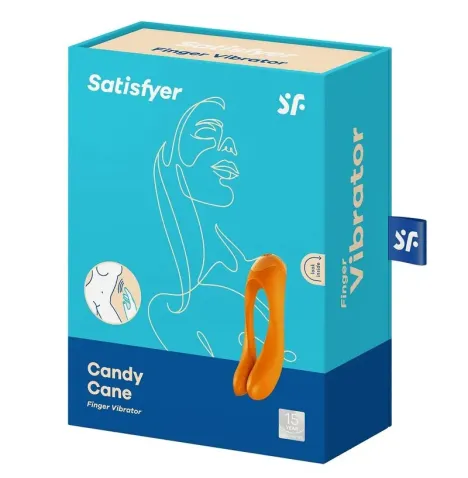 SATISFYER - CANDY CANE FINGER VIBRATOR ORANGE