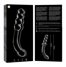 NEBULA SERIES BY IBIZA - MODÈLE 14 GODE EN VERRE BOROSILICATE CLAIR 18.5 CM -O- 3 CM