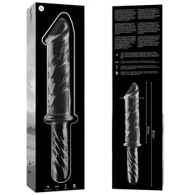 NEBULA SERIES BY IBIZA - MODELLO 24 DILDO IN VETRO BOROSILICATO TRASPARENTE 28.5 CM -O- 5 CM