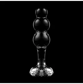 NEBULA SERIES BY IBIZA - MODEL 1 ANAL PLUG BOROSILICATE GLASS CLEAR 10.5 CM -O- 3 CM