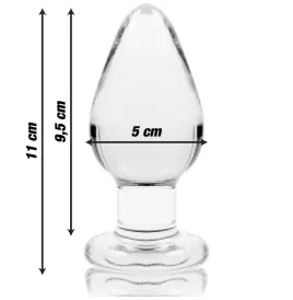 NEBULA SERIES BY IBIZA - MODEL 3 ANAL PLUG BOROSILICATE GLASS TRANSPARENT 11 CM -O- 5 CM