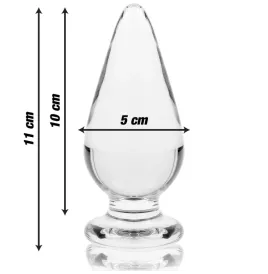 NEBULA SERIES BY IBIZA - MODEL 4 ANAL PLUG BOROSILICATE GLASS CLEAR 11 CM -O- 5 CM