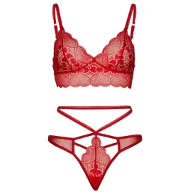 LEG AVENUE - ENSEMBLE 2 PIÈCES BRALETTE ET STRING DENTELLE M-L