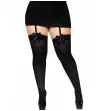 LEG AVENUE - CUISSES HAUTES EN NYLON NOIR AVEC NOEUD NOIR TAILLE UNIQUE LEG AVENUE - CUISSES HAUTES EN NYLON NOIR AVEC NOEUD NOIR TAILLE UNIQUE