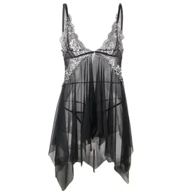 SUBBLIME - BABYDOLL FABRIC TULLE CHEST LACE S-M