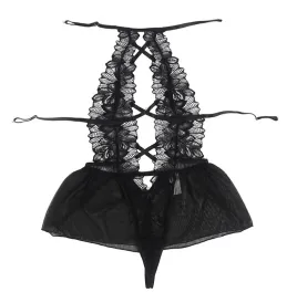 SUBBLIME - TEDDY HALTER NECK DOS NU DENTELLE NOIR S-M