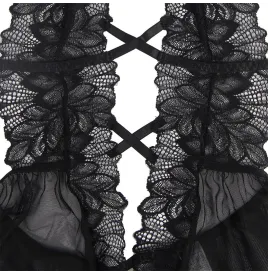 SUBBLIME - TEDDY HALTER NECK DOS NU DENTELLE NOIR S-M