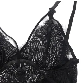 SUBBLIME - BABYDOLL WITH ADJUSTABLE LACE STRAPS BLACK S-M