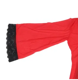 SUBBLIME - TRANSPARENTER STOFFMANTEL MIT SPITZENDETAIL ROT S-M