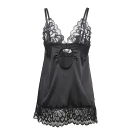 SUBBLIME - BABYDOLL WITH FLORAL PRINT CHEST BLACK S-M