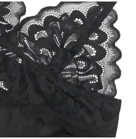 SUBBLIME - BABYDOLL CON PETTO STAMPA FLOREALE NERO S-M
