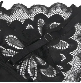 SUBBLIME - BABYDOLL WITH FLORAL PRINT CHEST BLACK S-M