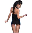 CHILIROSE - CR 3859 BABYDOLL and TANGA NEGRO-AZUL S-M CHILIROSE - CR 3859 BABYDOLL and TANGA NEGRO-AZUL S-M
