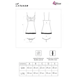 LIVCO CORSETTI FASHION - ZERUNAM SET BABYDOLL TANGA NEGRO S-M