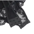 SUBBLIME - TEDDY MIT STRUMPFBAND MIT SPITZENDETAIL UND STREIFEN SCHWARZ S-M SUBBLIME - TEDDY MIT STRUMPFBAND MIT SPITZENDETAIL UND STREIFEN SCHWARZ S-M