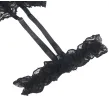 SUBBLIME - TEDDY WITH GARTER WITH LACE DETAIL AND STRIPS BLACK S-M SUBBLIME - TEDDY WITH GARTER WITH LACE DETAIL AND STRIPS BLACK S-M
