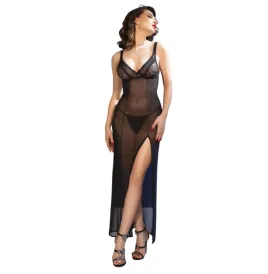 CHILIROSE - CR 4723 NUISETTE LONGUE ET STRING NOIR S