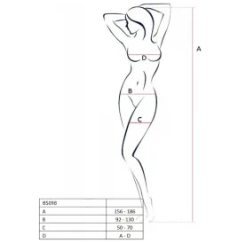PASSION - BS098 SCHWARZER BODYSTOCKING, EINE GRÖSSE