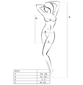 PASSION - BS101 BODYSTOCKING BLACK ONE SIZE