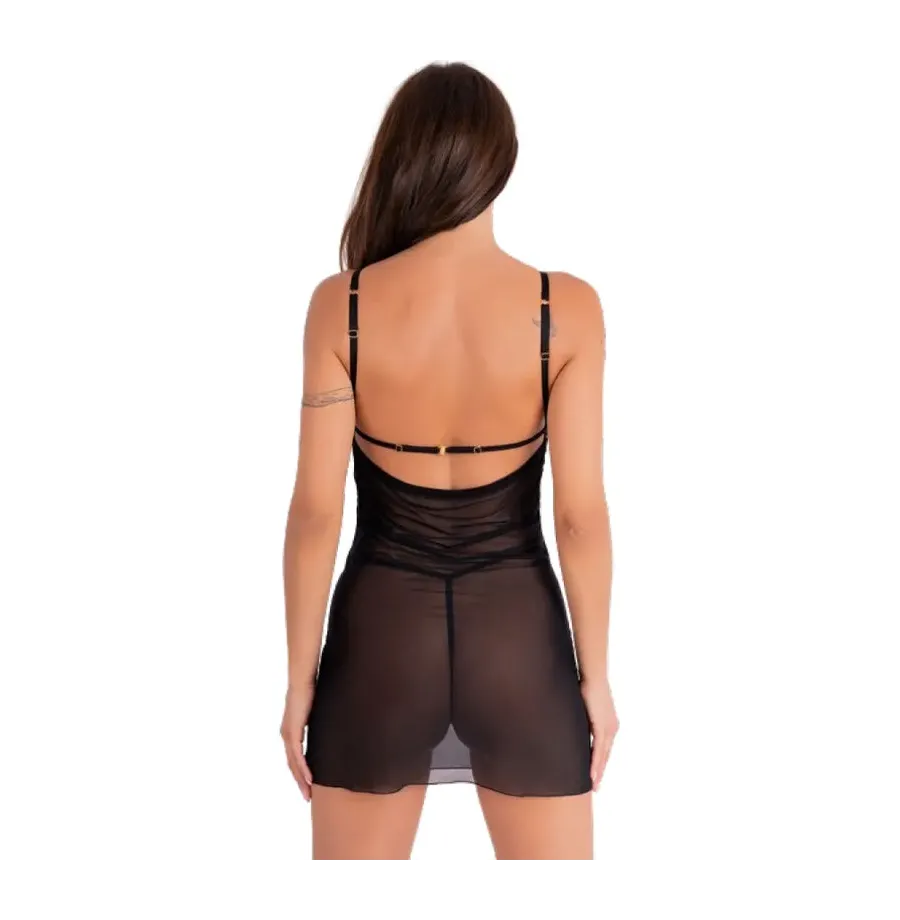 LIVCO CORSETTI FASHION - KROLINA LC 90734 CHEMISE THONG BLACK S-M LIVCO CORSETTI FASHION - KROLINA LC 90734 CHEMISE THONG BLACK S-M