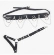 SUBBLIME - BELT AND GARTER HARNESS WITH RINGS AND CHAINDETAIL ONE SIZE SUBBLIME - BELT AND GARTER HARNESS WITH RINGS AND CHAINDETAIL ONE SIZE