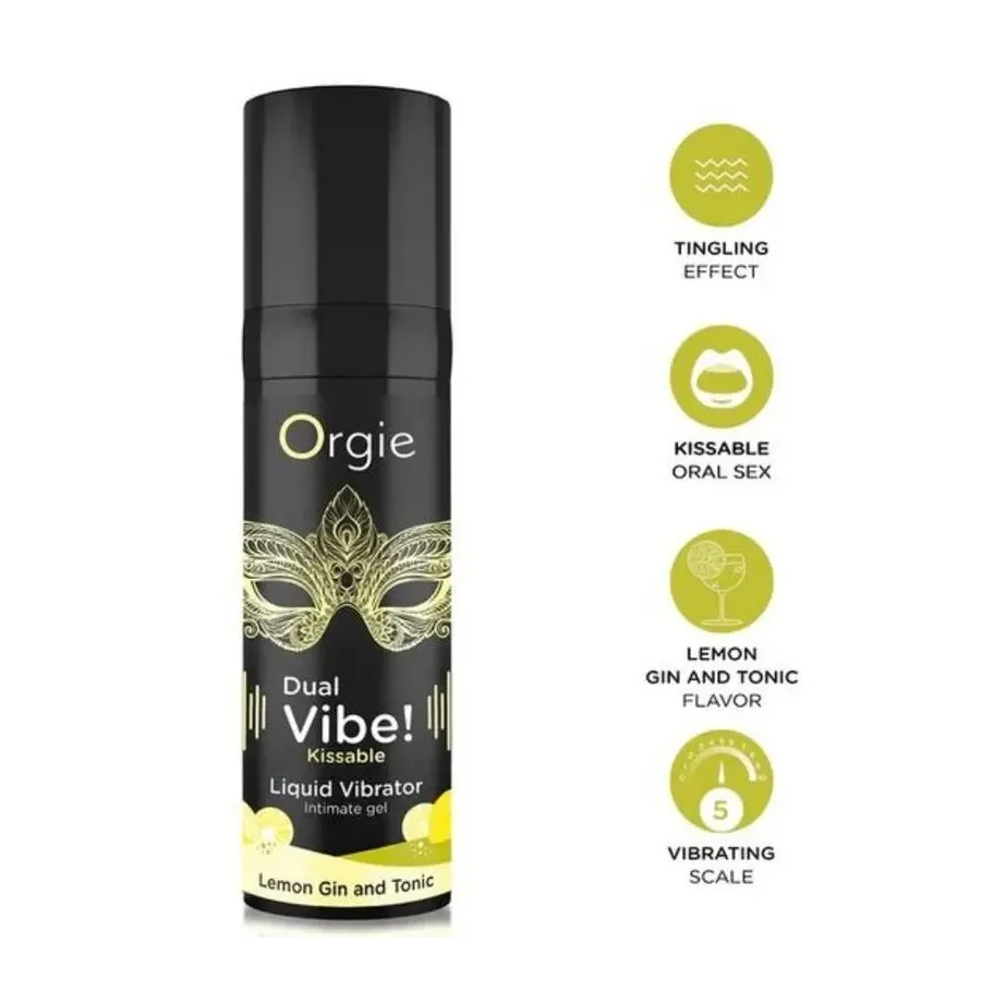ORGIE - DUAL VIBE LEMON GIN AND TONIC KISSABLE LIQUID VIBRATOR 15 ML