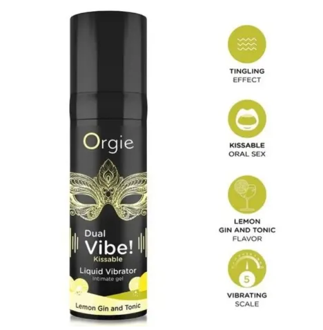 ORGIE - DUAL VIBE LIQUID-VIBRATOR MIT ZITRONEN-GIN-TONIC-GESCHMACK, 15 ML