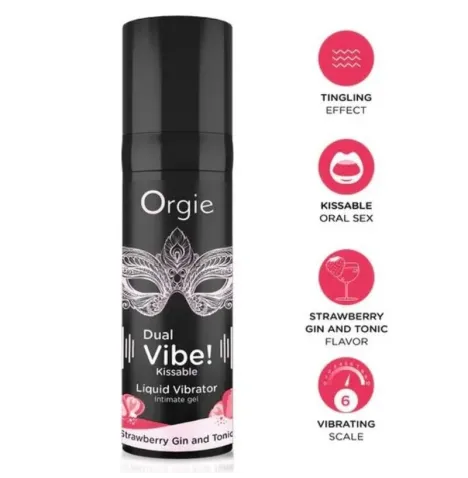ORGIE - DUAL VIBE ERDBEER-GIN-TONIC-VIBRATOR ZUM KÜSSEN, 15 ML