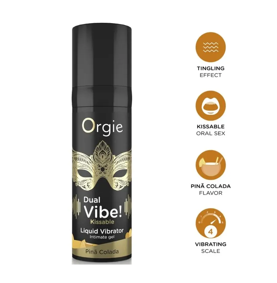ORGIE - DUAL VIBE PIÑA COLADA GEL ÍNTIMO BESABLE EFECTO VIBRANTE 15 ML