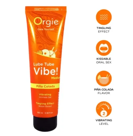 ORGIE - LUBE TUBE VIBE PIÑA COLADA KISSABLE GEL INTIMO FORMULO MEDIO 100 ML