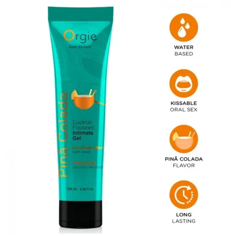 ORGIE - TUBO LUBRIFICANTE COCKTAIL PIÑA COLADA BACIABILE GEL INTIMO A BASE DE ACQUA 100 ML
