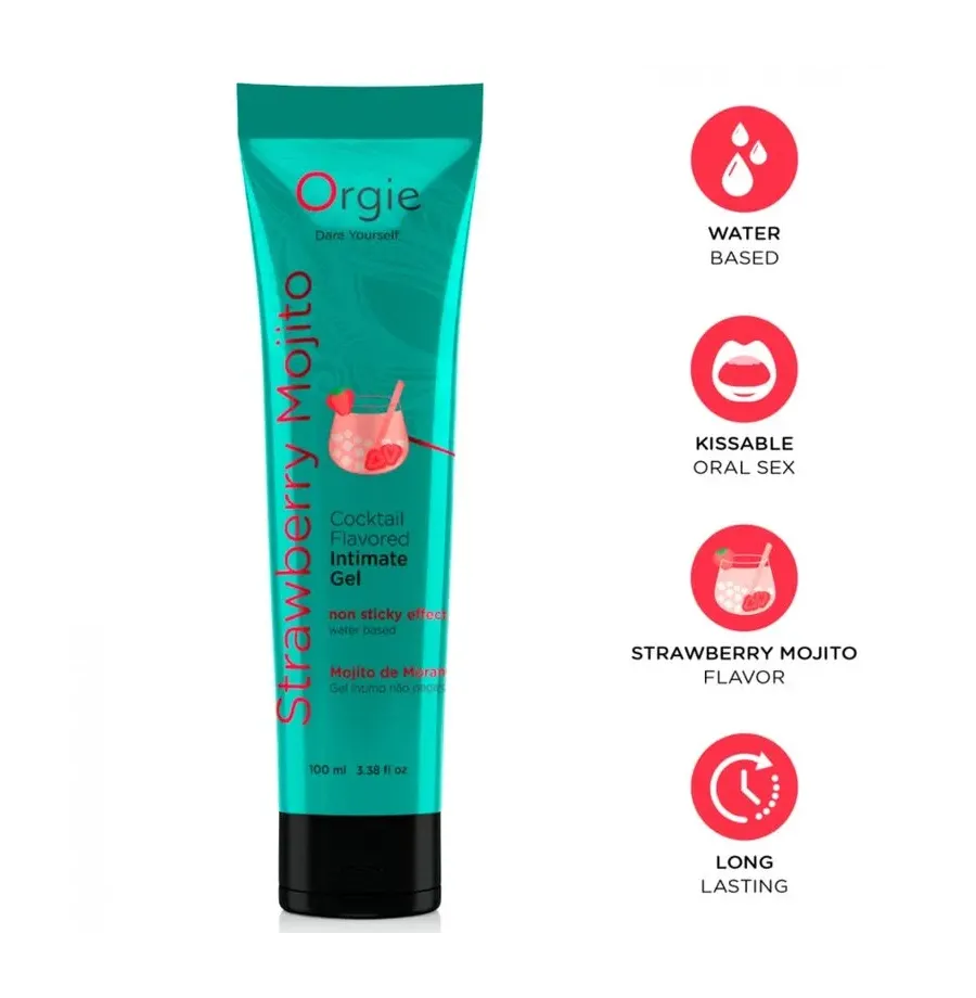 ORGIE - TUBE DE LUBRIFICATION COCKTAIL FRAISE MOJITO GEL INTIME À BASE DE EAU 100 ML ORGIE - TUBE DE LUBRIFICATION COCKTAIL FRAISE MOJITO GEL INTIME À BASE DE EAU 100 ML