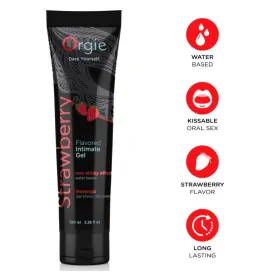 ORGIE - TUBO LUBRIFICANTE ALLA FRAGOLA BACIABILE GEL INTIMO A BASE DE ACQUA 100 ML