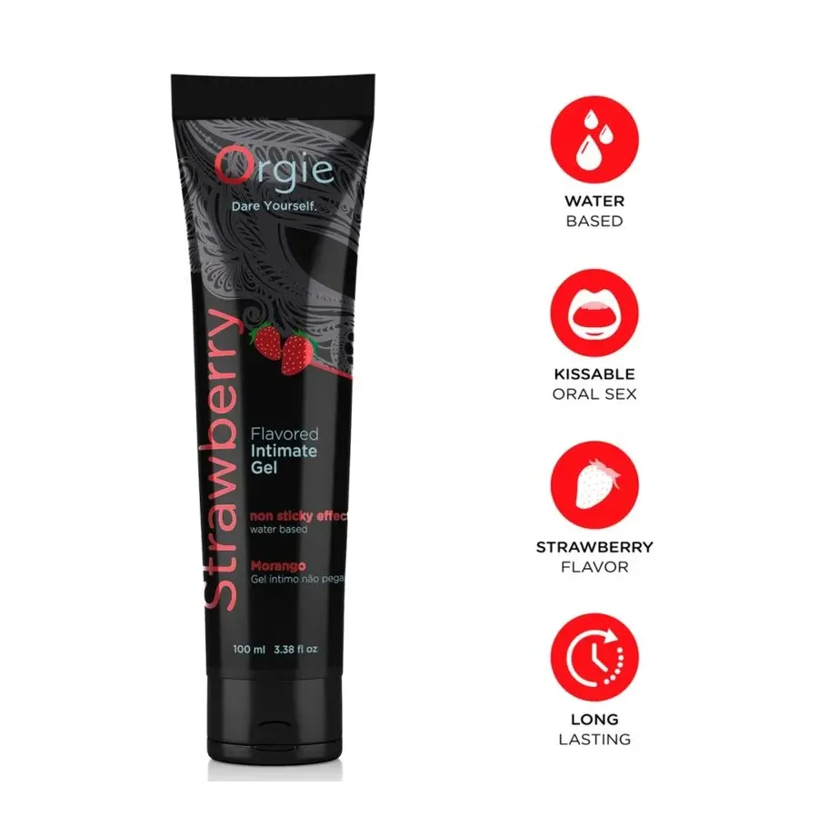 ORGIE - TUBO LUBRIFICANTE ALLA FRAGOLA BACIABILE GEL INTIMO A BASE DE ACQUA 100 ML