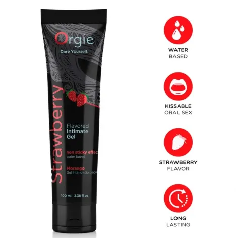 ORGIE - TUBE DE LUBRIFIANT FRAISE GEL INTIME À BASE DE EAU 100 ML
