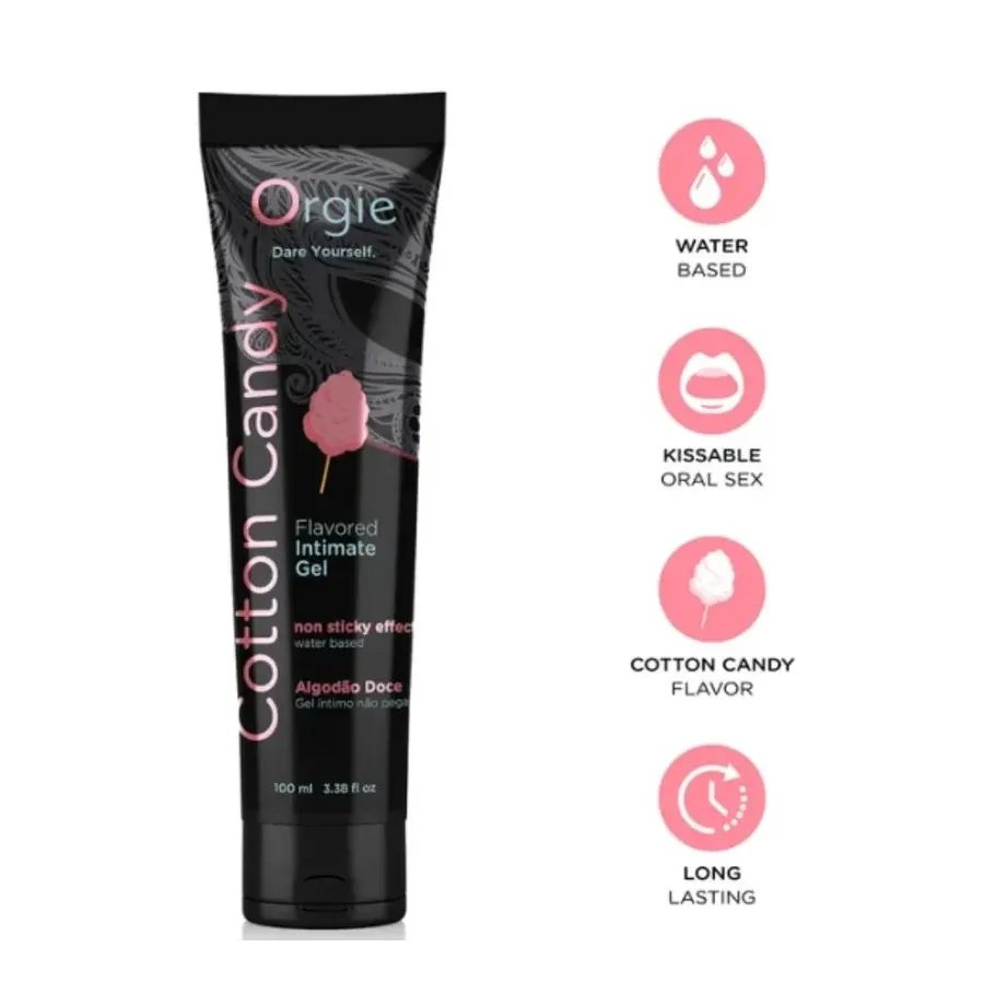 ORGIE - TUBE DE LUBRIFIANT BARBE À PAPA GEL INTIME À BASE DE EAU 100 ML
