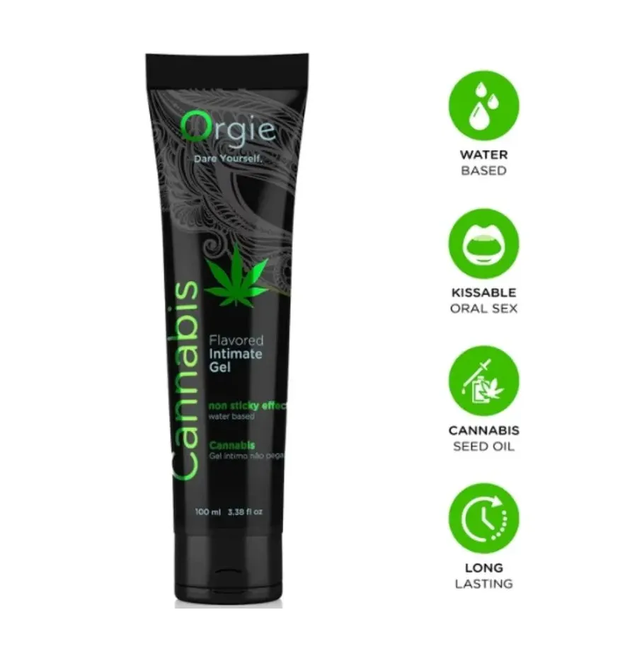 ORGIE - TUBO LUBRIFICANTE ALLA CANNABIS GEL INTIMO A BASE DE ACQUA BACIABILE 100 ML