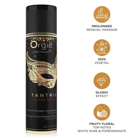 ORGIE - TANTRIC DIVINE NECTAR SENSUAL MASSAGE VEGETAL OIL 200 ML