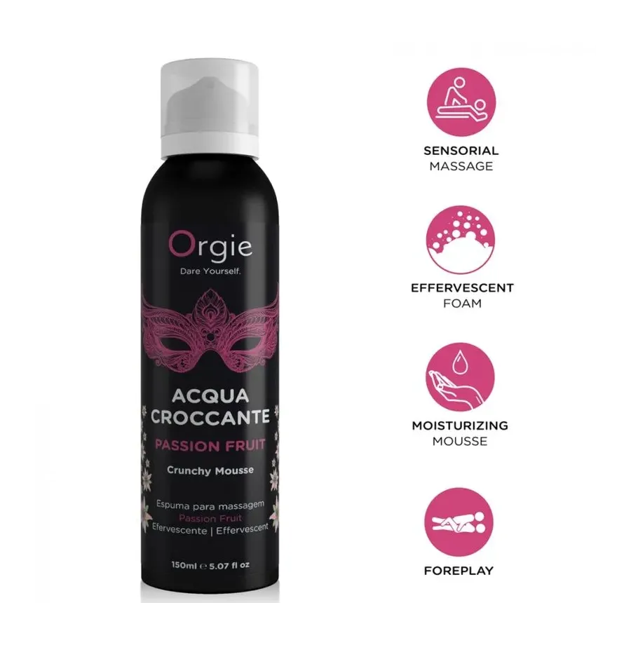 ORGIE - ACQUA CROCCANTE MOUSSE DA MASSAGGIO CROCCANTE AL FRUTTO DELLA PASSIONE 150 ML ORGIE - ACQUA CROCCANTE MOUSSE DA MASSAGGIO CROCCANTE AL FRUTTO DELLA PASSIONE 150 ML