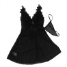 SUBBLIME - BABYDOLL TULLE FABRIC WITH LACE AND FLOWER DETAIL BLACK S-M