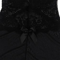 SUBBLIME - TISSU TULLE BABYDOLL AVEC DENTELLE ET DÉTAIL FLEUR NOIR S-M