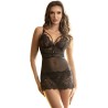 SUBBLIME - BABYDOLL BRETELLES EN DENTELLE RÉGLABLES NOIR S-M