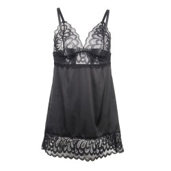SUBBLIME - BABYDOLL CON PETTO STAMPA FLOREALE NERO S-M